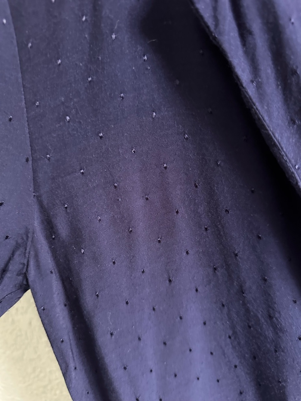 Topshop Navy Polka Dot Shirt Dress Short Sleeve Belted Style (No Belt) Size 2 - Picture 5 of 11